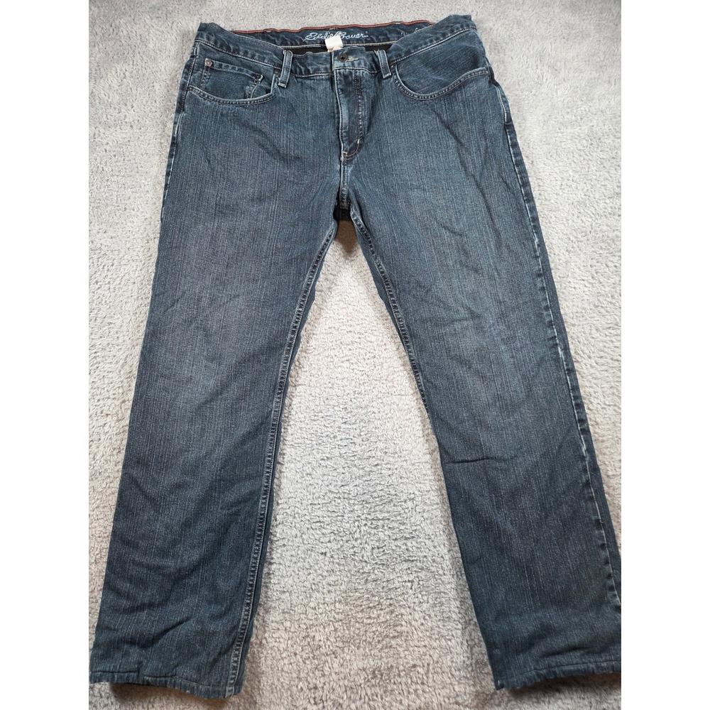 Eddie Bauer Jeans 38x34 Blue Mens Straight Fleece Lined Denim Pants